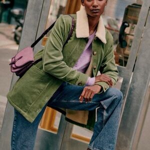 Sézane Sage Green Corduroy Will Jacket